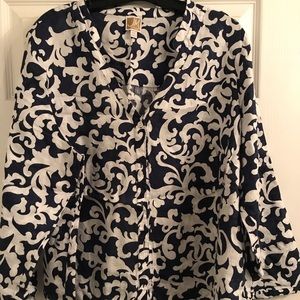 JM Collection Woman patterned tunic blouse 18W